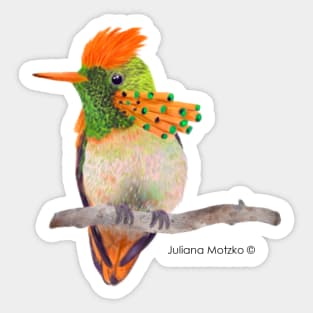 Tufted Coquette Hummingbird Sticker